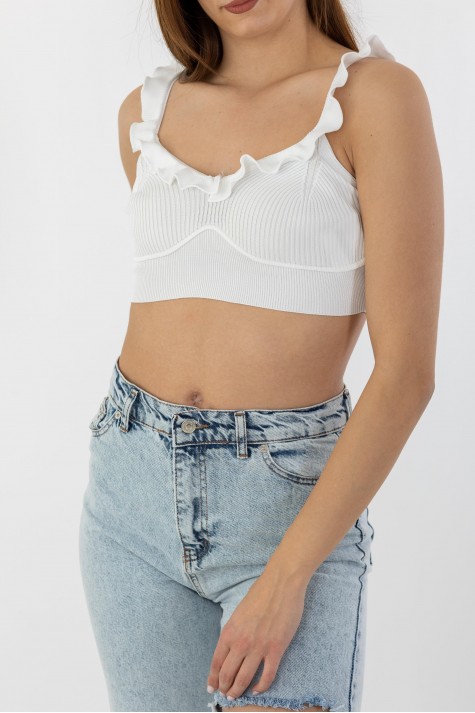 Crop Top με Βολάν 402.0759-TOP