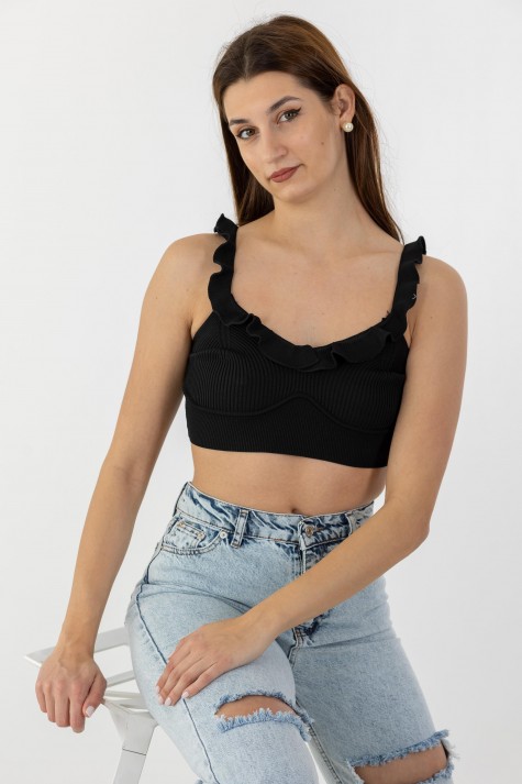 Crop Top με Βολάν 402.0759-TOP