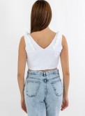 V-Cut Crop Top με Βολάν 402.0845-TOP