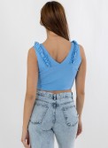 V-Cut Crop Top με Βολάν 402.0845-TOP