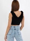 V-Cut Crop Top με Βολάν 402.0845-TOP