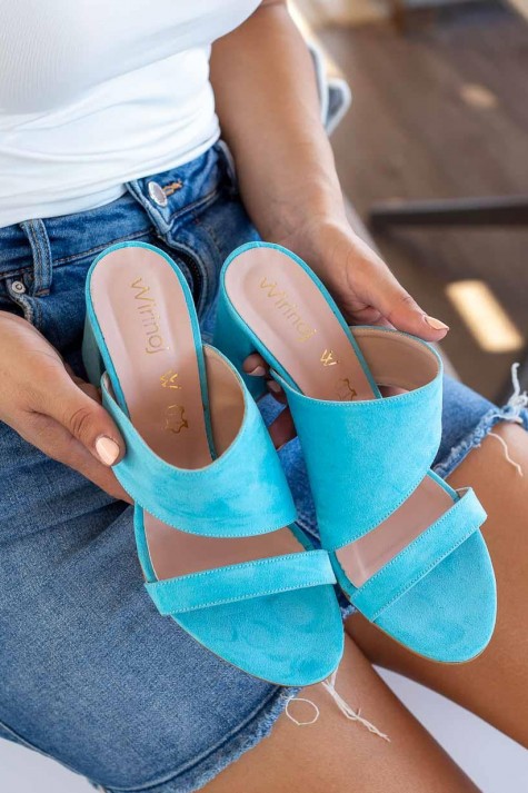 Suede mules με δύο φάσες 356.72-C