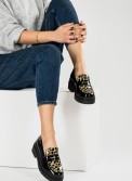 Chunky loafers λουστρίνι με animal print λεπτομέρειες 377.62-LU