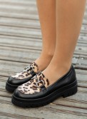 Chunky loafers με pony skin animal print 185.1217-L