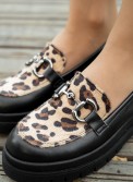 Chunky loafers με pony skin animal print 185.1217-L