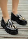 Chunky loafers λουστρίνι με animal print λεπτομέρειες 377.62-LU