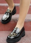 Chunky loafers λουστρίνι με animal print λεπτομέρειες 377.62-LU