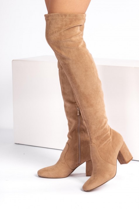 Μπότες over the knee suede με κορδόνι στο τελείωμα 330.BYDJ2961-C