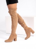 Μπότες over the knee suede με κορδόνι στο τελείωμα 330.BYDJ2961-C