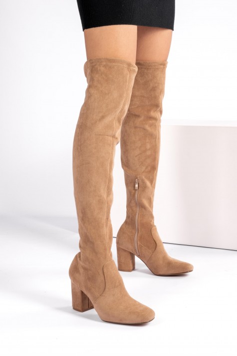 Μπότες over the knee suede με κορδόνι στο τελείωμα 330.BYDJ2961-C