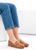 Flat loafers με χρυσή δοακοσμητική αλυσίδα 414.LL1044-L