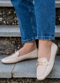 Flat loafers με καπιτονέ μοτίβο στο μπροστινό μέρος και διακοσμητική αγκράφα 414.LL1104-L