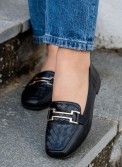 Flat loafers με καπιτονέ μοτίβο στο μπροστινό μέρος και διακοσμητική αγκράφα 414.LL1104-L