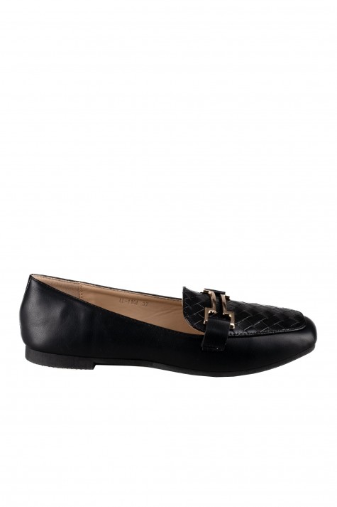 Flat loafers με καπιτονέ μοτίβο στο μπροστινό μέρος και διακοσμητική αγκράφα 414.LL1104-L