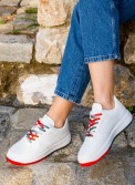 Casual sneakers με δίχρωμη σόλα και πολύχρωμα κορδόνια 330.LLN308-L