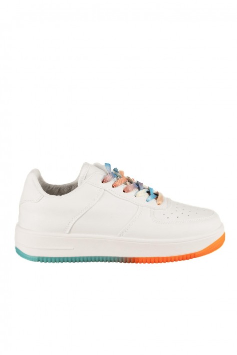 Casual sneakers με δίχρωμη σόλα και πολύχρωμα κορδόνια 330.LLN308-L