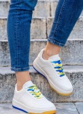 Casual sneakers με δίχρωμη σόλα και πολύχρωμα κορδόνια 330.LLN308-L