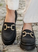 Suede Chunky loafers με διακοσμητική αλυσίδα 415.221/1-C